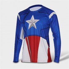Captain America Rashguard Long Sleeve  